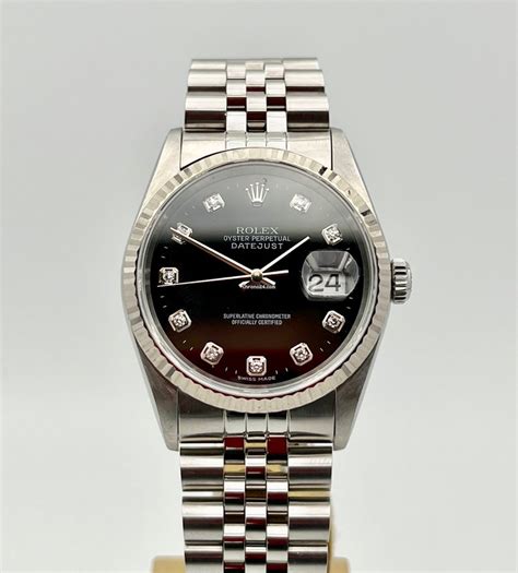 rolex con brillanti uomo|Rolex Datejust 36 36mm Nero con Brillanti Balc Diamonds Dial.